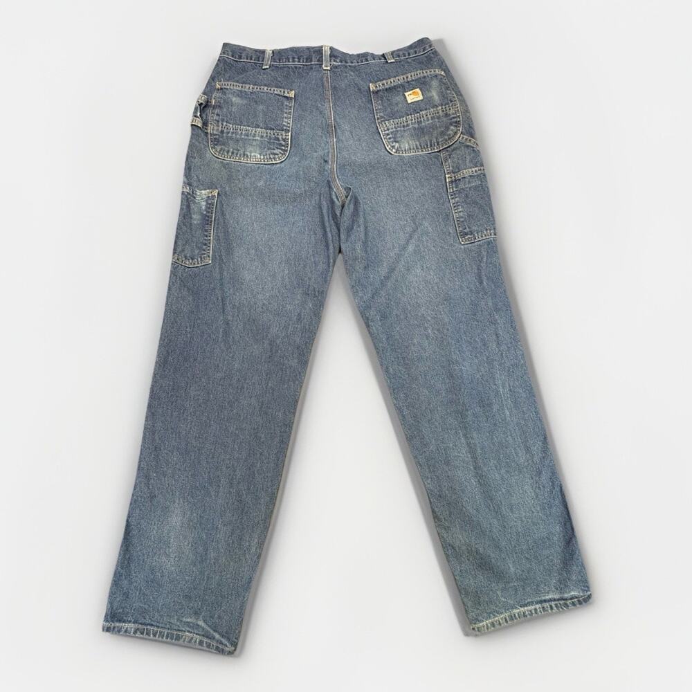 Carhartt FR Flame Resistant Denim Dungaree Work Pants Mens 38x36 Tall - Picture 2 of 14
